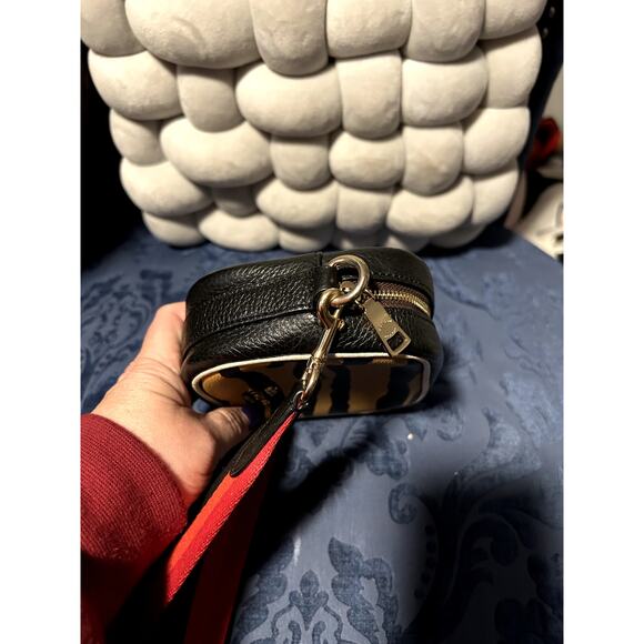 Coach Tiger Print Mini Dempsey Camera Bag with Red Orange Black Web Strap - Picture 8 of 11